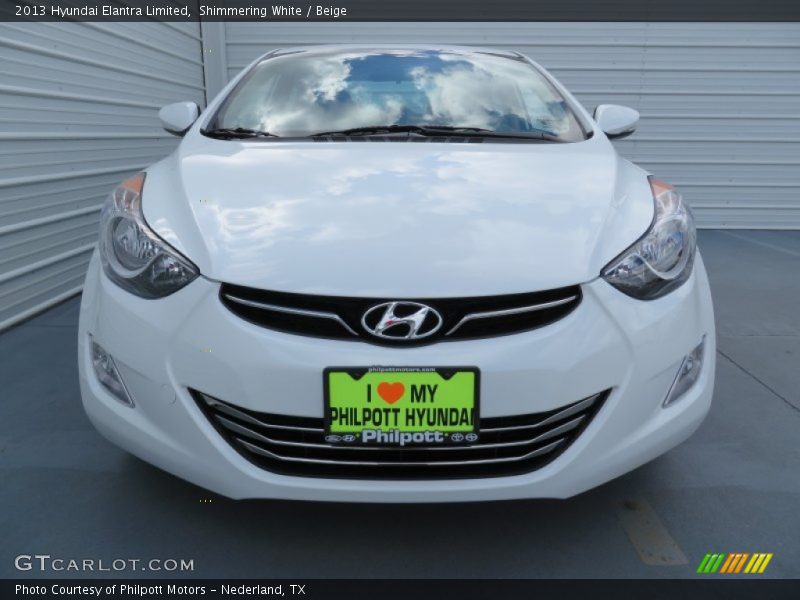Shimmering White / Beige 2013 Hyundai Elantra Limited