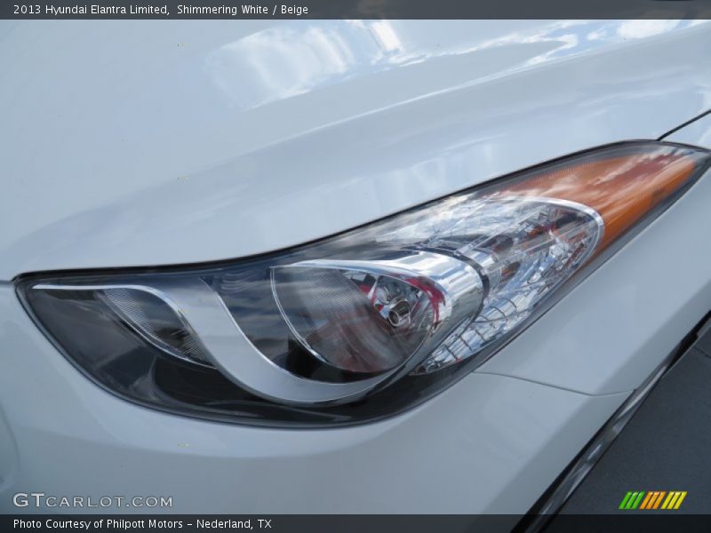 Shimmering White / Beige 2013 Hyundai Elantra Limited