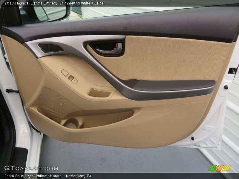 Shimmering White / Beige 2013 Hyundai Elantra Limited