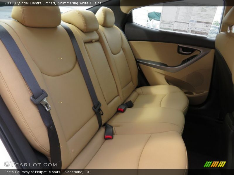 Shimmering White / Beige 2013 Hyundai Elantra Limited