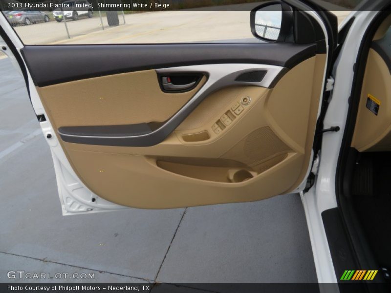 Shimmering White / Beige 2013 Hyundai Elantra Limited
