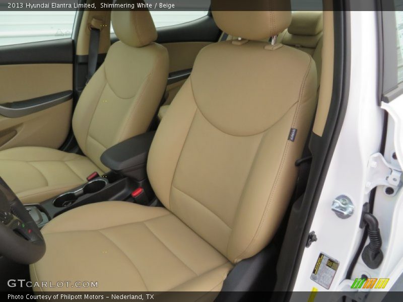 Shimmering White / Beige 2013 Hyundai Elantra Limited
