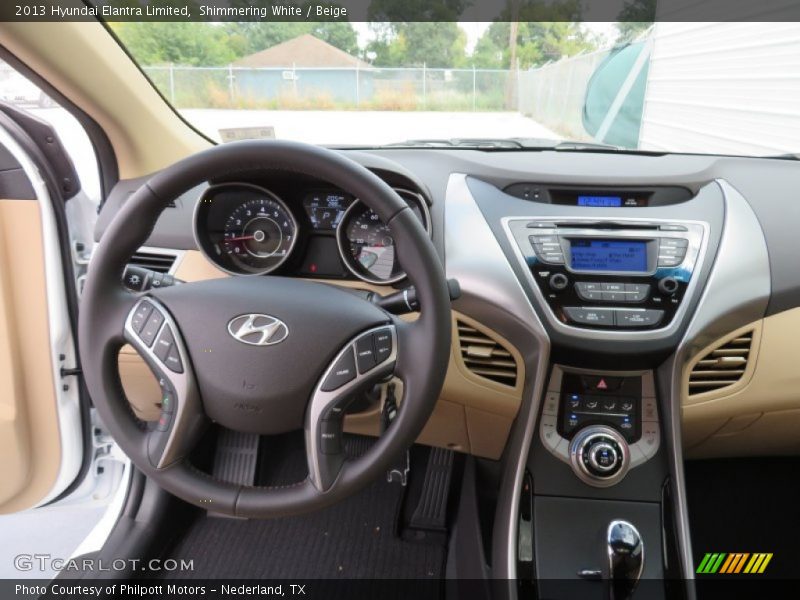 Shimmering White / Beige 2013 Hyundai Elantra Limited