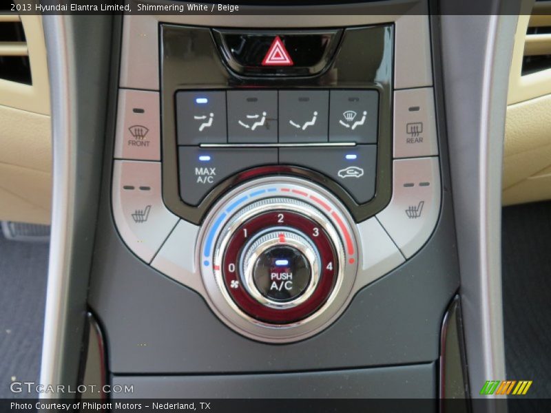 Shimmering White / Beige 2013 Hyundai Elantra Limited