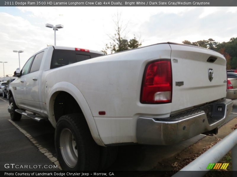 Bright White / Dark Slate Gray/Medium Graystone 2011 Dodge Ram 3500 HD Laramie Longhorn Crew Cab 4x4 Dually