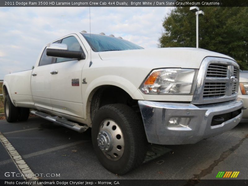 Bright White / Dark Slate Gray/Medium Graystone 2011 Dodge Ram 3500 HD Laramie Longhorn Crew Cab 4x4 Dually