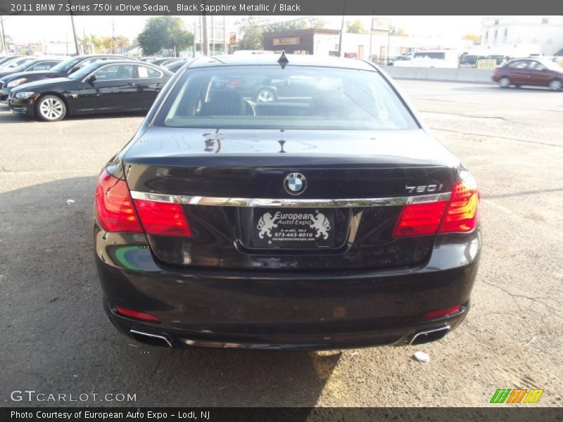 Black Sapphire Metallic / Black 2011 BMW 7 Series 750i xDrive Sedan