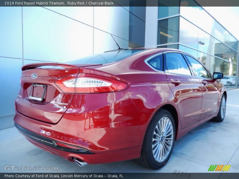 Ruby Red / Charcoal Black 2014 Ford Fusion Hybrid Titanium