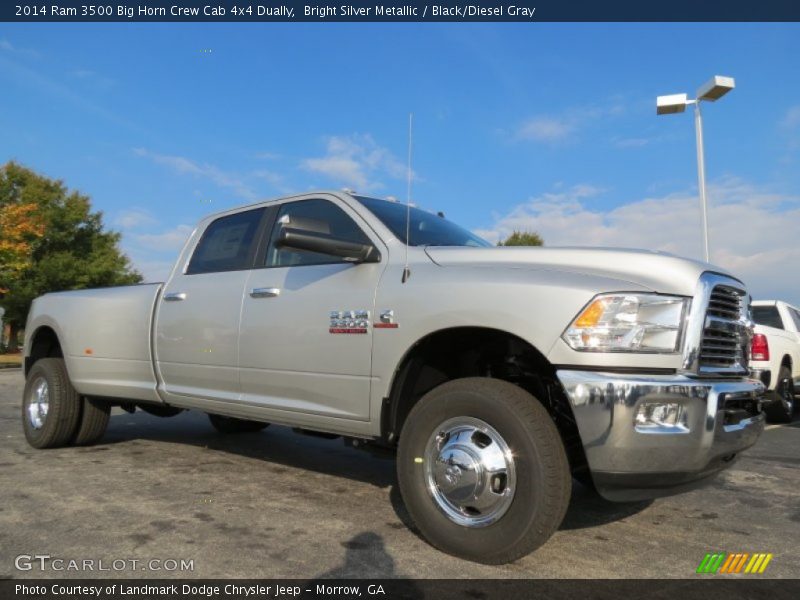 Bright Silver Metallic / Black/Diesel Gray 2014 Ram 3500 Big Horn Crew Cab 4x4 Dually