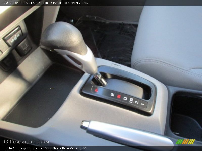 Crystal Black Pearl / Gray 2012 Honda Civic EX-L Sedan
