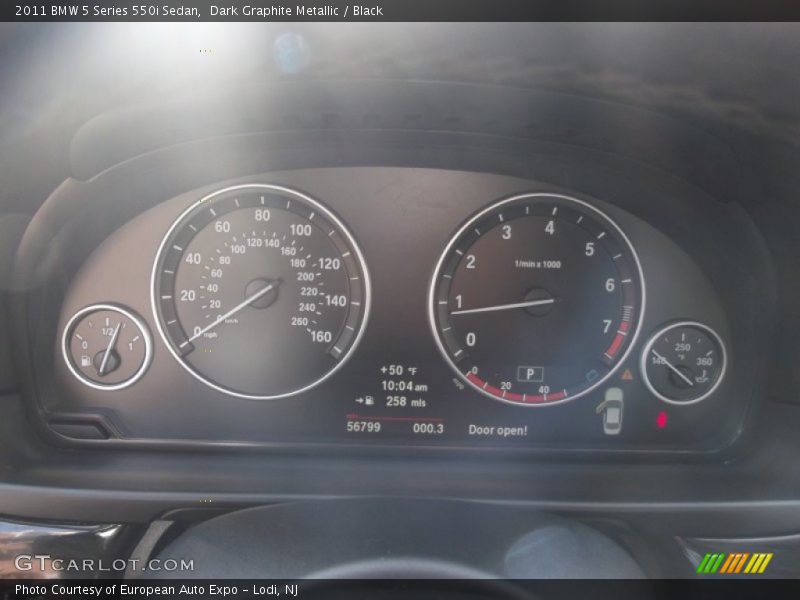 Dark Graphite Metallic / Black 2011 BMW 5 Series 550i Sedan