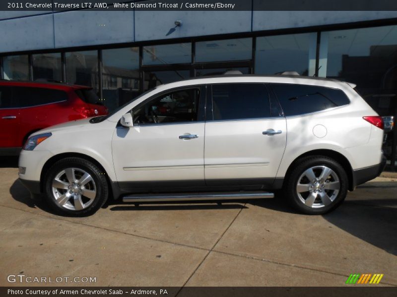 White Diamond Tricoat / Cashmere/Ebony 2011 Chevrolet Traverse LTZ AWD