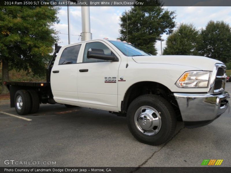 Bright White / Black/Diesel Gray 2014 Ram 3500 SLT Crew Cab 4x4 STake Truck