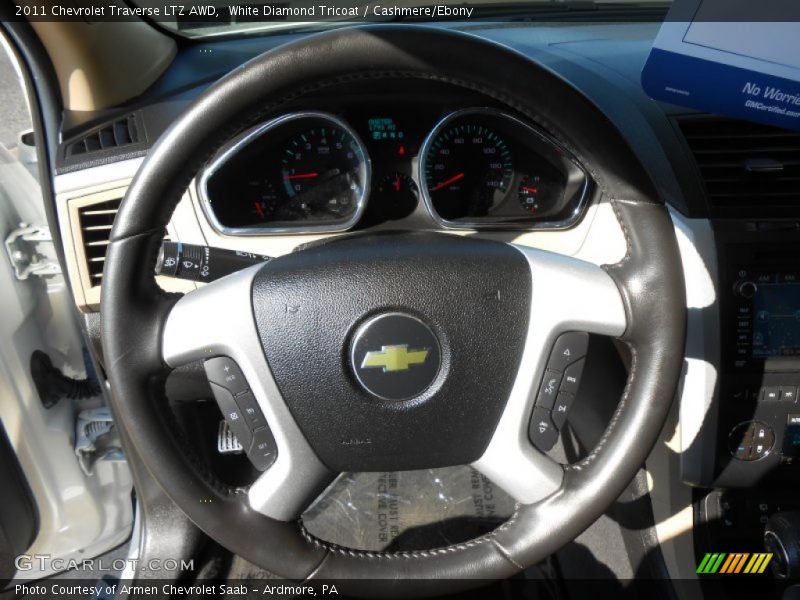 White Diamond Tricoat / Cashmere/Ebony 2011 Chevrolet Traverse LTZ AWD