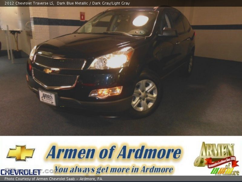 Dark Blue Metallic / Dark Gray/Light Gray 2012 Chevrolet Traverse LS