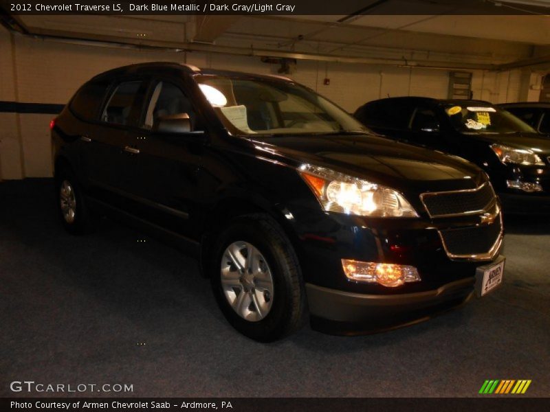 Dark Blue Metallic / Dark Gray/Light Gray 2012 Chevrolet Traverse LS