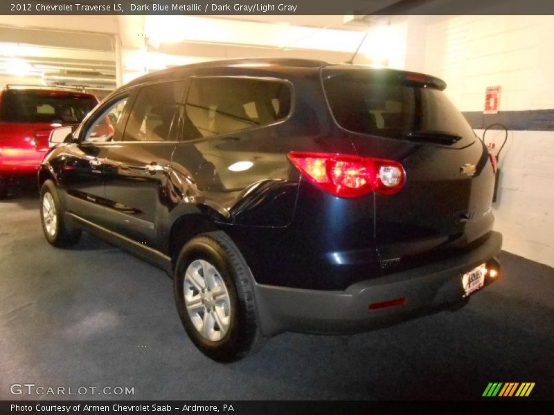 Dark Blue Metallic / Dark Gray/Light Gray 2012 Chevrolet Traverse LS