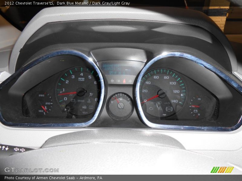 Dark Blue Metallic / Dark Gray/Light Gray 2012 Chevrolet Traverse LS