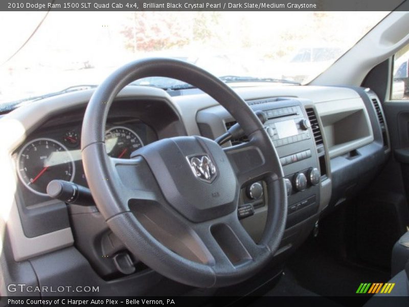 Brilliant Black Crystal Pearl / Dark Slate/Medium Graystone 2010 Dodge Ram 1500 SLT Quad Cab 4x4