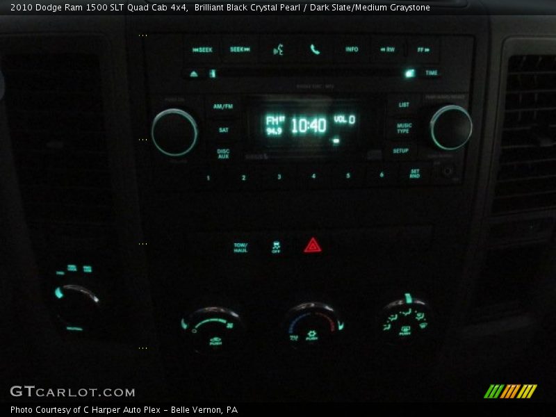 Brilliant Black Crystal Pearl / Dark Slate/Medium Graystone 2010 Dodge Ram 1500 SLT Quad Cab 4x4