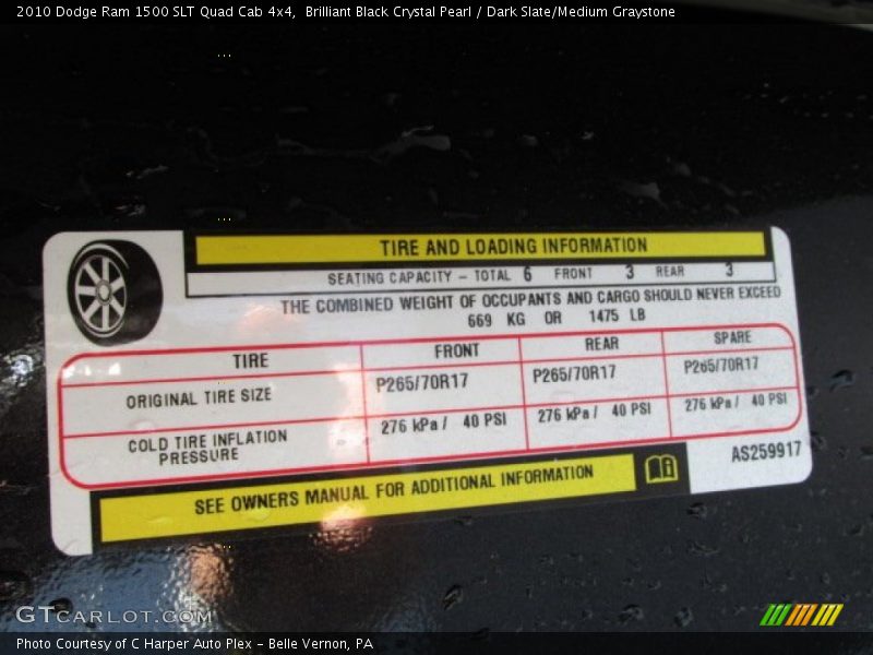 Brilliant Black Crystal Pearl / Dark Slate/Medium Graystone 2010 Dodge Ram 1500 SLT Quad Cab 4x4