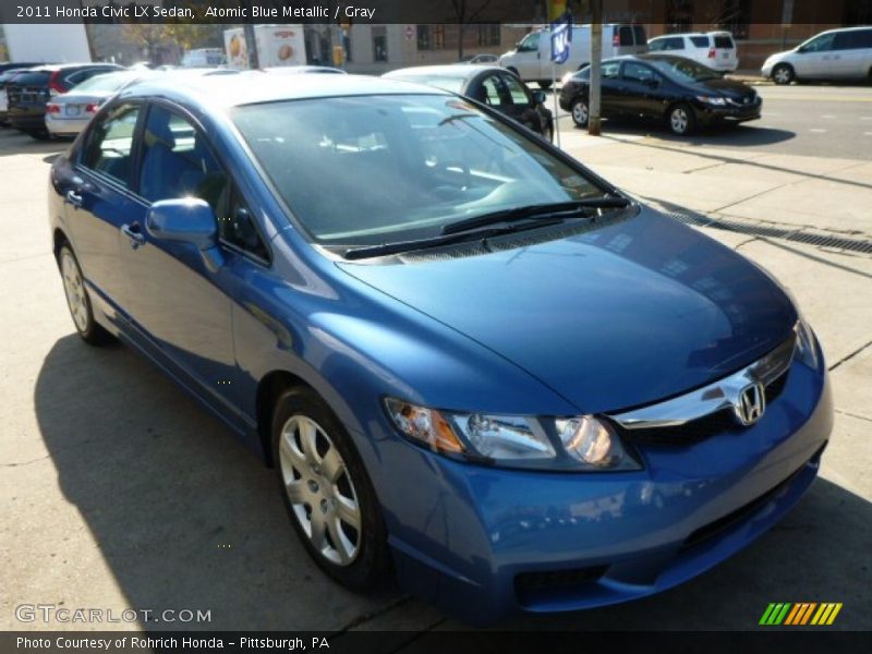 Atomic Blue Metallic / Gray 2011 Honda Civic LX Sedan