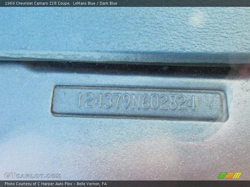 LeMans Blue / Dark Blue 1969 Chevrolet Camaro Z28 Coupe