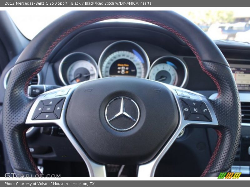 Black / Black/Red Stitch w/DINAMICA Inserts 2013 Mercedes-Benz C 250 Sport