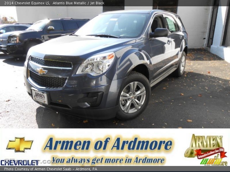 Atlantis Blue Metallic / Jet Black 2014 Chevrolet Equinox LS