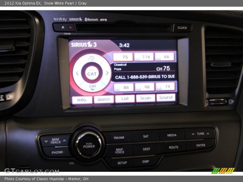 Snow White Pearl / Gray 2012 Kia Optima EX