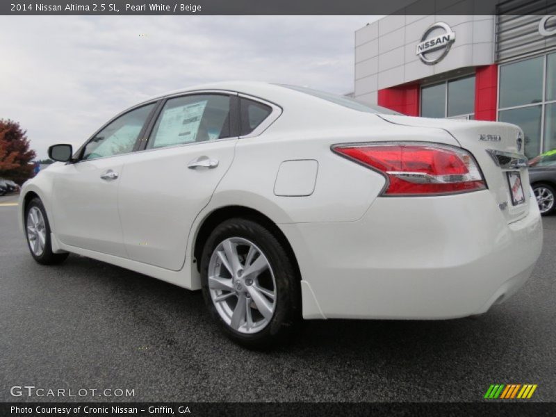 Pearl White / Beige 2014 Nissan Altima 2.5 SL