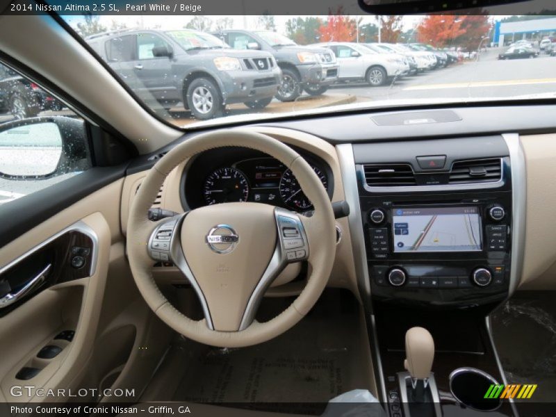 Pearl White / Beige 2014 Nissan Altima 2.5 SL