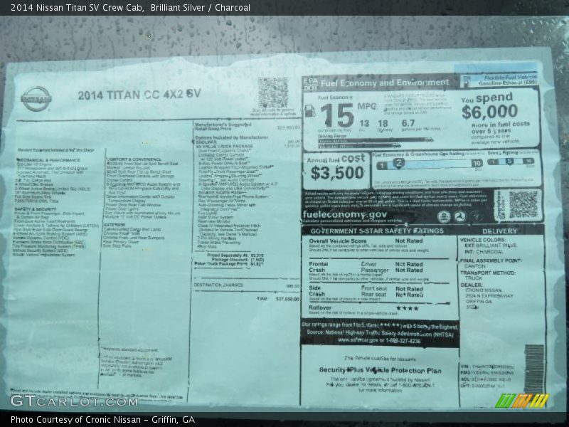 Brilliant Silver / Charcoal 2014 Nissan Titan SV Crew Cab