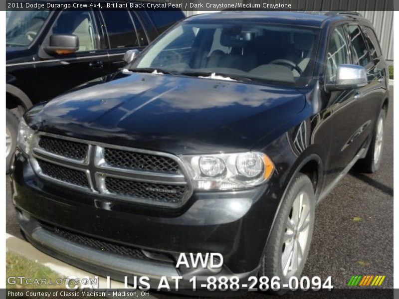 Brilliant Black Crystal Pearl / Dark Graystone/Medium Graystone 2011 Dodge Durango Crew 4x4