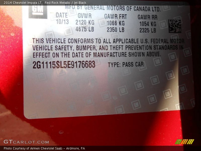 Red Rock Metallic / Jet Black 2014 Chevrolet Impala LT