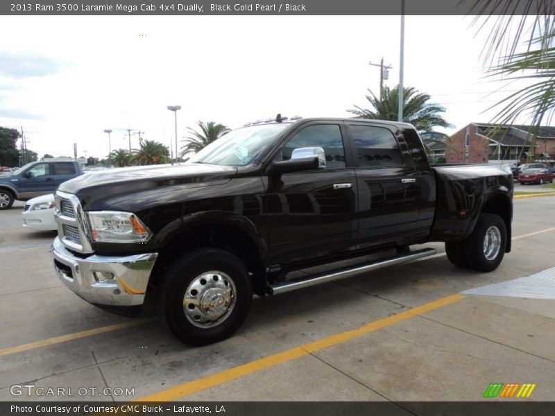 Black Gold Pearl / Black 2013 Ram 3500 Laramie Mega Cab 4x4 Dually