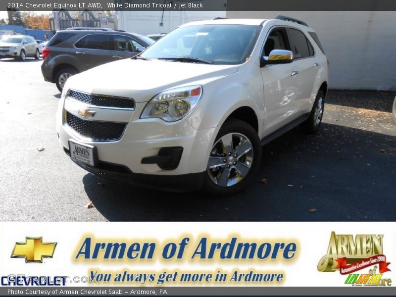 White Diamond Tricoat / Jet Black 2014 Chevrolet Equinox LT AWD