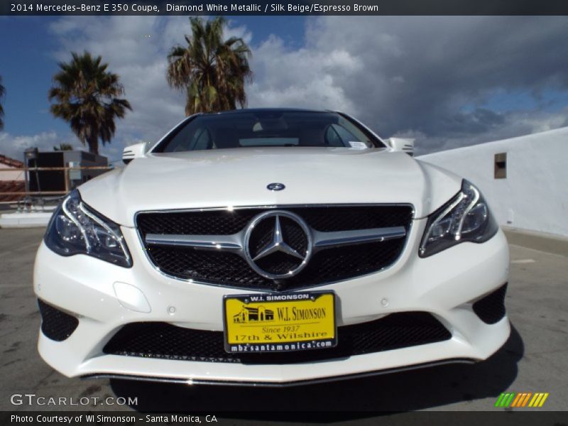 Diamond White Metallic / Silk Beige/Espresso Brown 2014 Mercedes-Benz E 350 Coupe