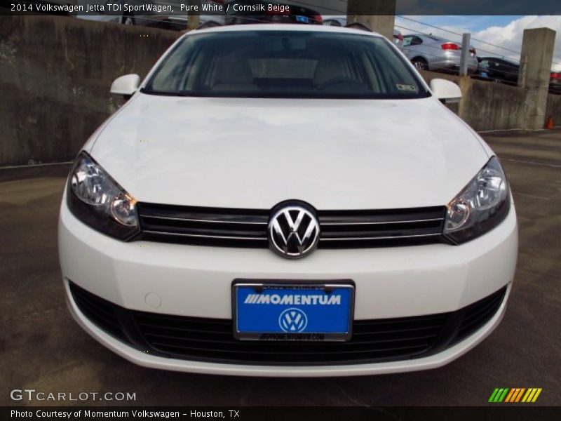 Pure White / Cornsilk Beige 2014 Volkswagen Jetta TDI SportWagen