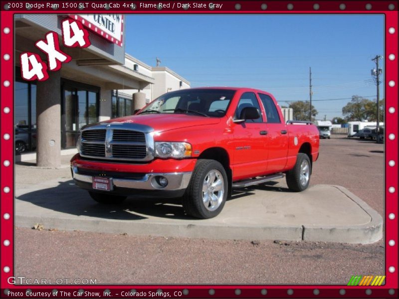 Flame Red / Dark Slate Gray 2003 Dodge Ram 1500 SLT Quad Cab 4x4