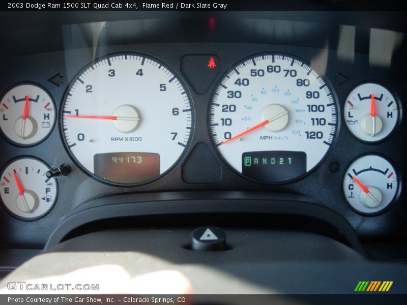 Flame Red / Dark Slate Gray 2003 Dodge Ram 1500 SLT Quad Cab 4x4