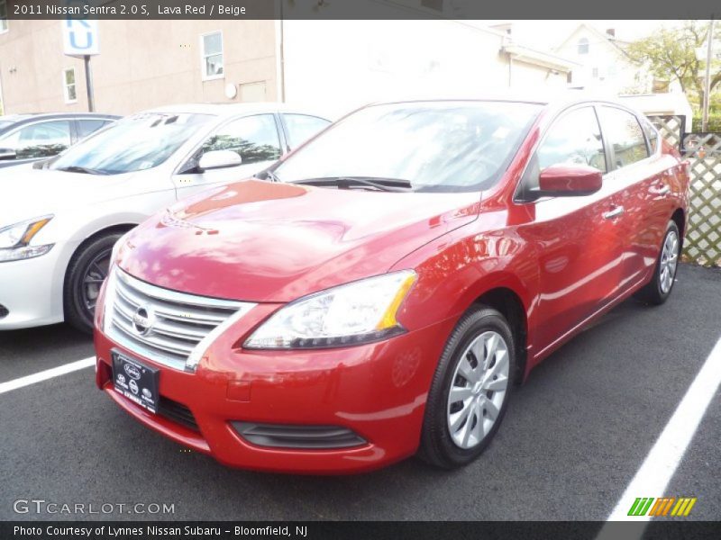 Lava Red / Beige 2011 Nissan Sentra 2.0 S