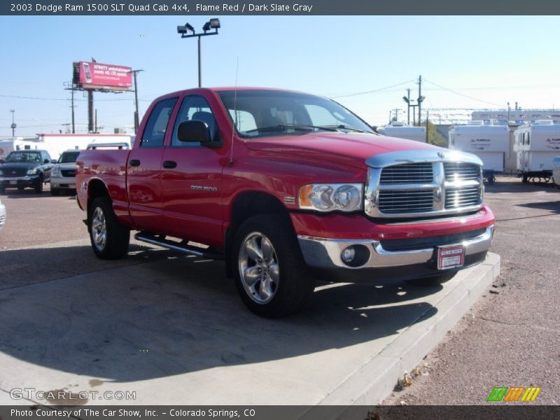 Flame Red / Dark Slate Gray 2003 Dodge Ram 1500 SLT Quad Cab 4x4