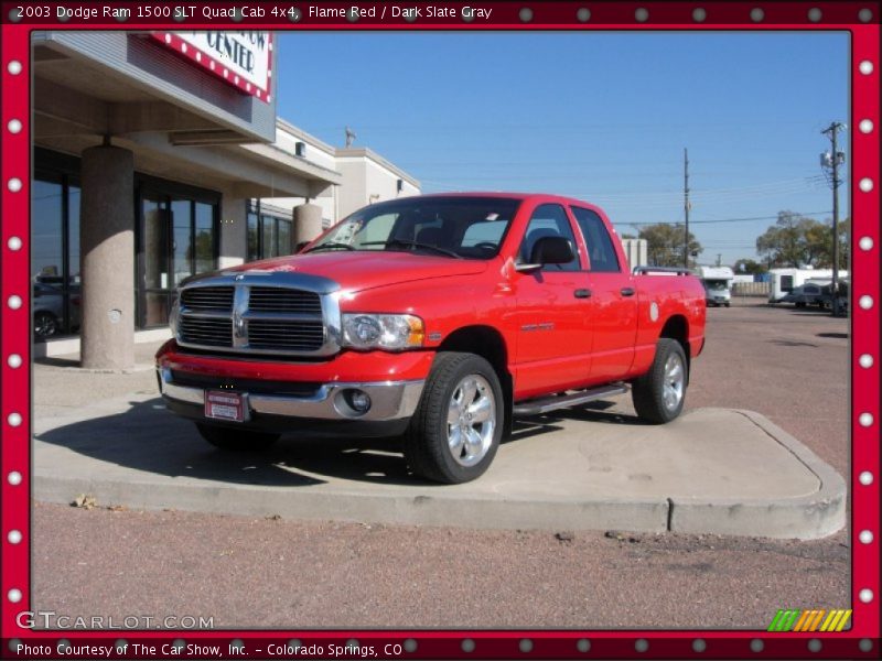 Flame Red / Dark Slate Gray 2003 Dodge Ram 1500 SLT Quad Cab 4x4