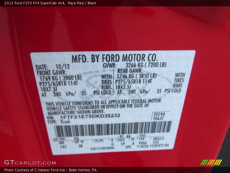 Race Red / Black 2013 Ford F150 FX4 SuperCab 4x4