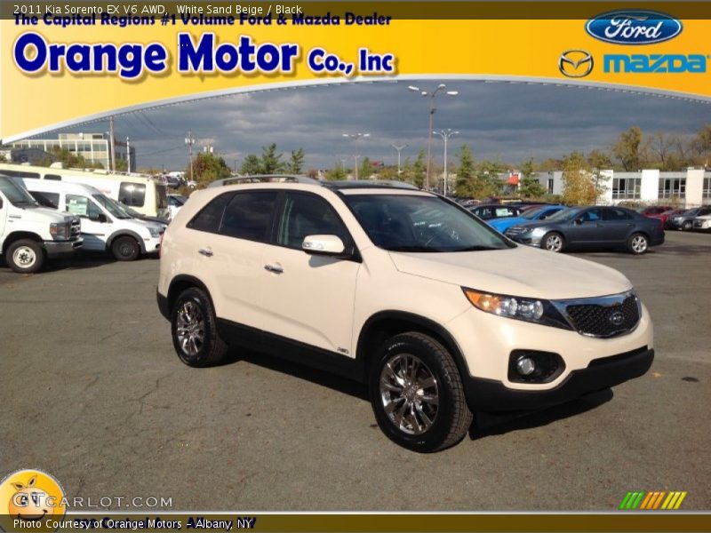 White Sand Beige / Black 2011 Kia Sorento EX V6 AWD