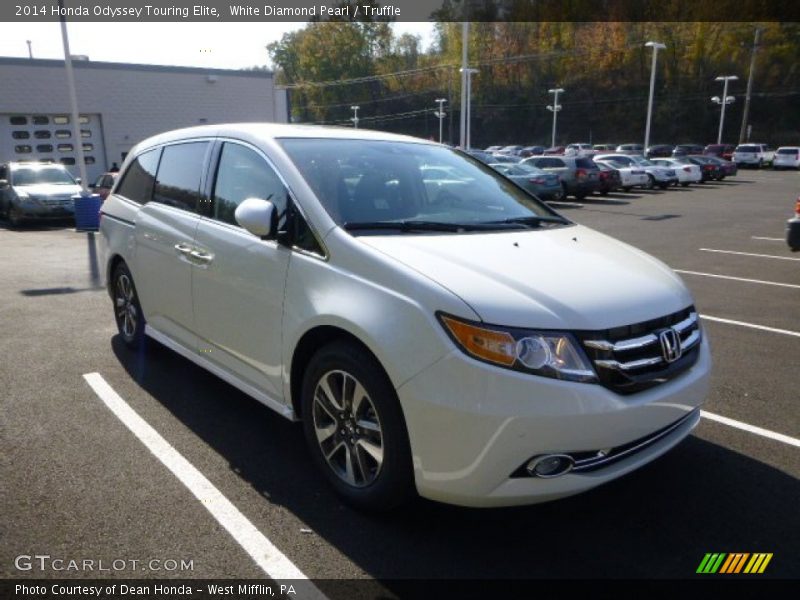 White Diamond Pearl / Truffle 2014 Honda Odyssey Touring Elite