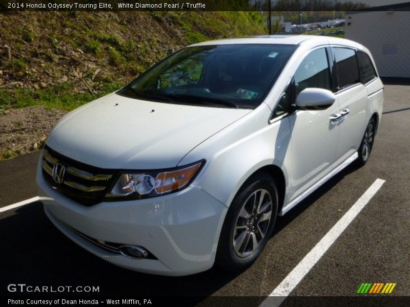 White Diamond Pearl / Truffle 2014 Honda Odyssey Touring Elite