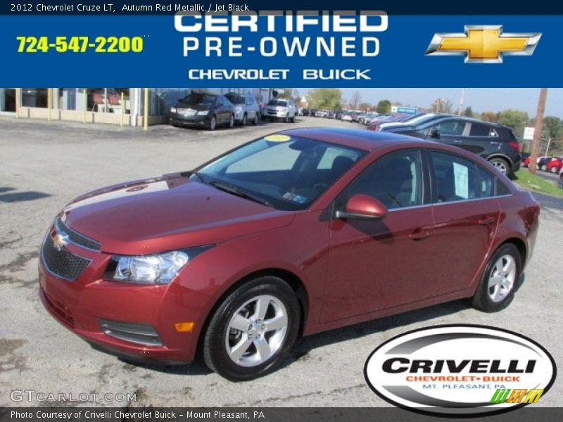Autumn Red Metallic / Jet Black 2012 Chevrolet Cruze LT