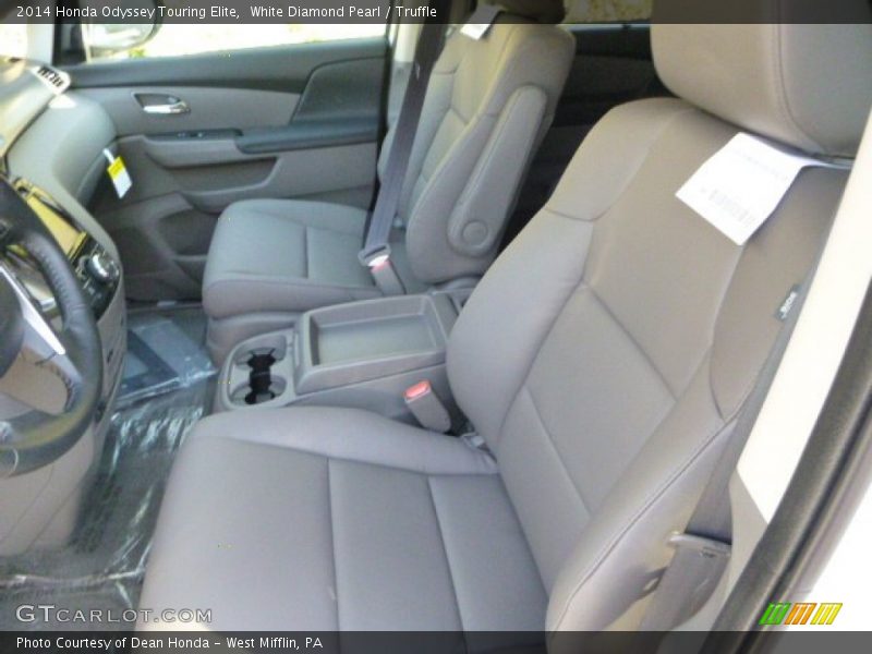 White Diamond Pearl / Truffle 2014 Honda Odyssey Touring Elite